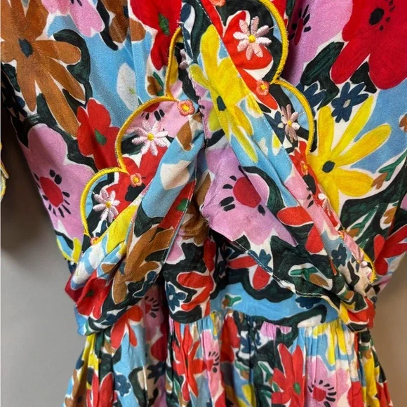 Celia B Aila Floral Mini Dress Tie‎ Belt Designer Size Medium NWT - Picture 4 of 6